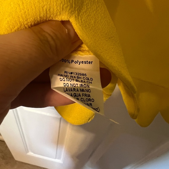 NWT yellow small sheath shirt dress boutique scalloped summer wedding - Picture 7 of 9